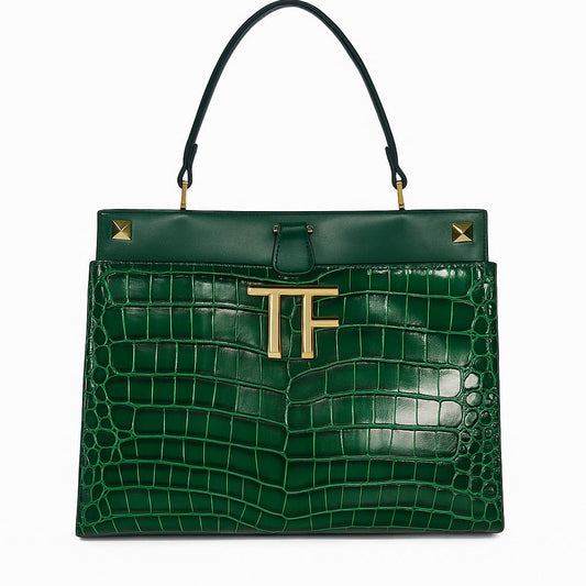Tom Ford 'TF' Croc-Embossed Top Handle Bag